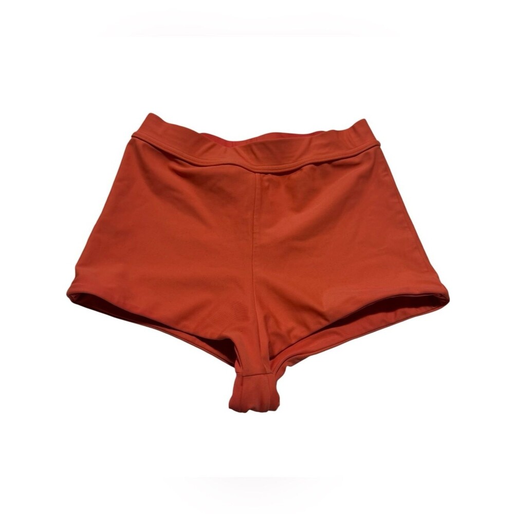 LOKAHI Swimwear Orange High Waisted 50's Style Cheeky Swim Shorts